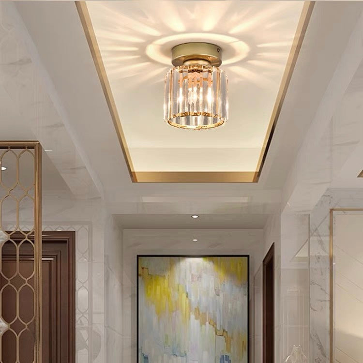 Kilon plafondlamp kristal kubus messing plafond hal woonkamer slaapkamer moderne verlichting compact | Sansoti