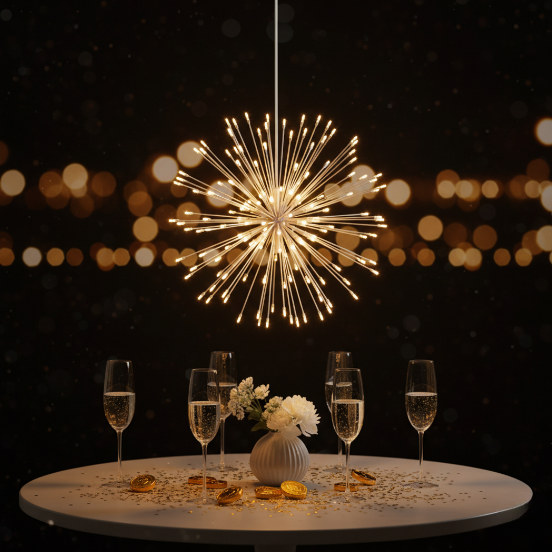 Zonne-energie Hanglamp Vuurwerkeffect Multicolor LED Tuin Terras Decoratieve Sfeerverlichting Buiten | Sansoti