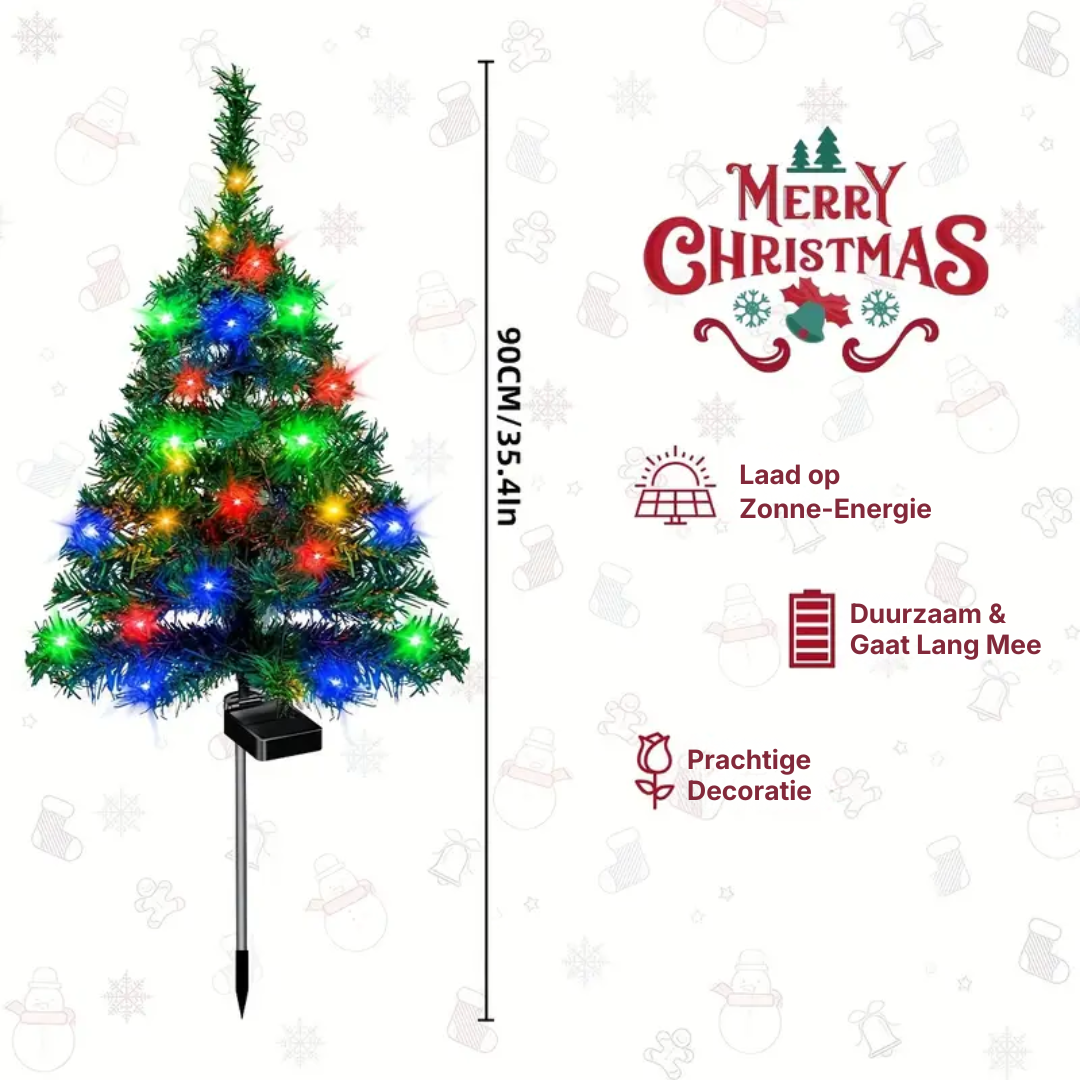 Decorative Solar-Powered Christmas Tree 50cm Garden Lighting Festive LED Outdoor Decoration | Sansoti