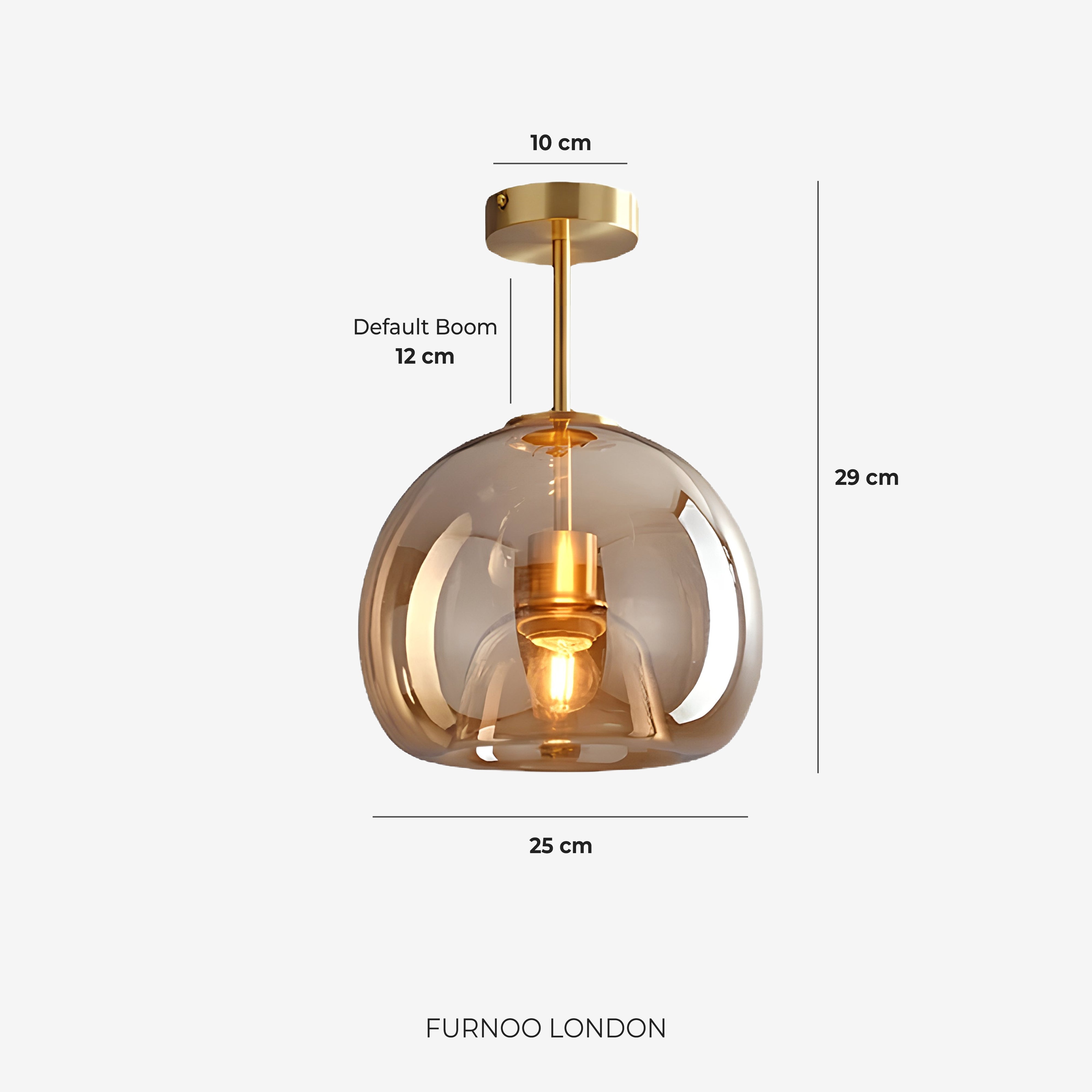 Thyra Hanglamp – Getint Glas Sculpturale Verlichting Warm Diffuus Licht Amber Rookgrijs – Type A 25cm Type B 29cm | Sansoti