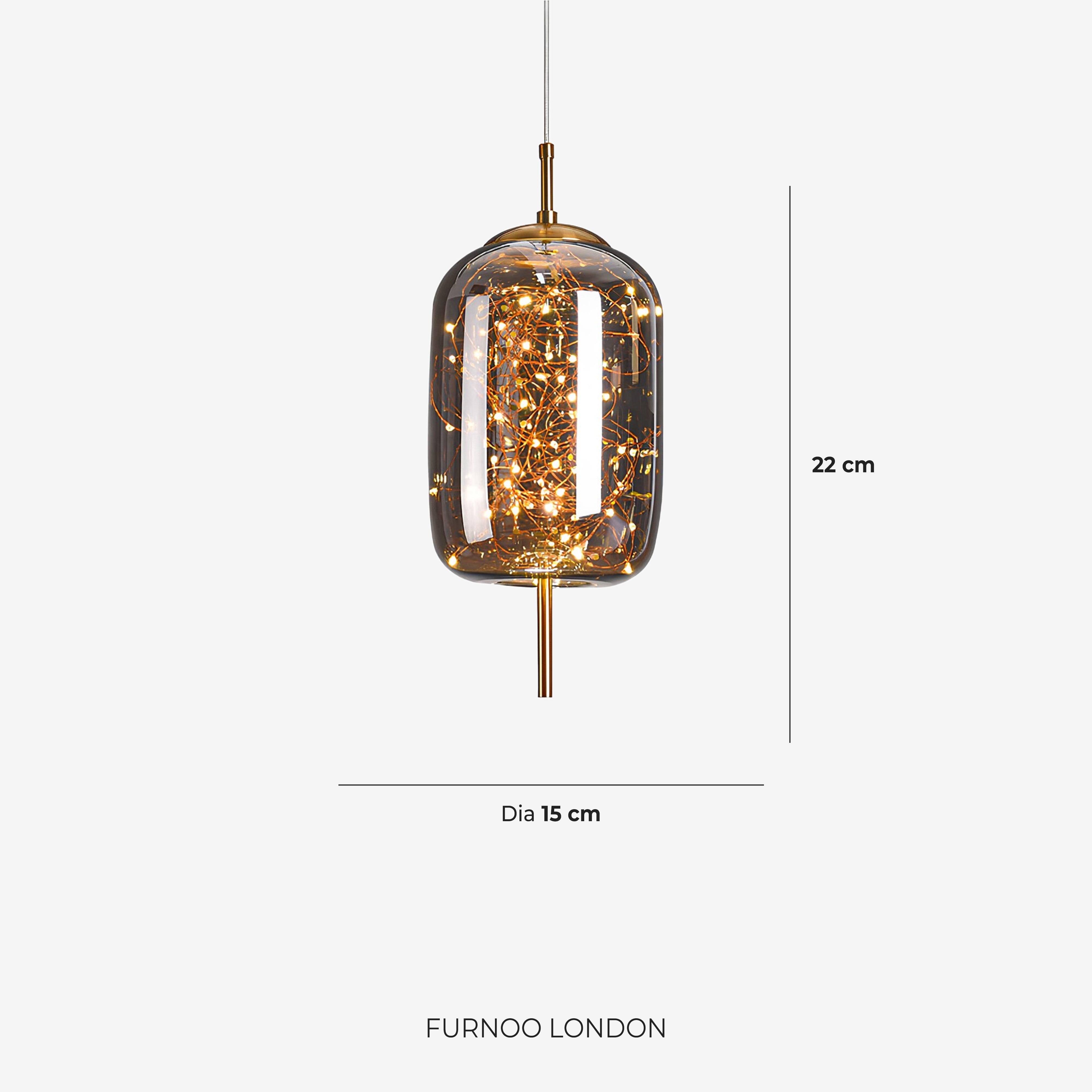Glazen hanglamp LIV met rookachtige afwerking en warm wit licht – scandinavisch design met handafgewerkt glas – 3 maten beschikbaar | Sansoti