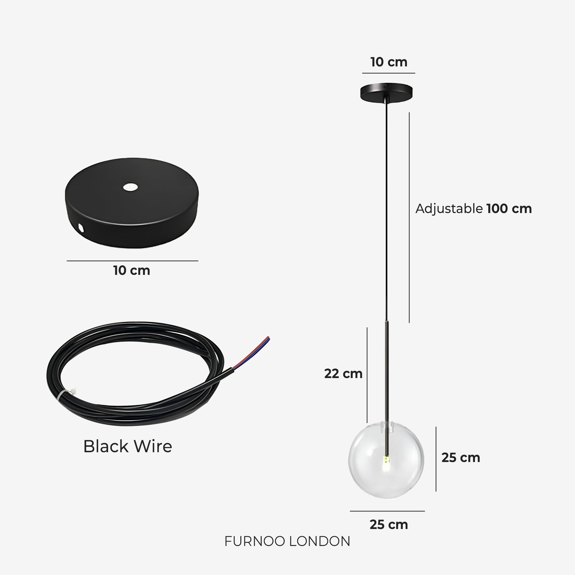 Glazen Hanglamp Bol Messing Chroom Zwart Modern Design Warm Wit 3000K 15cm 20cm 25cm Plafondverlichting Eetkamer | Sansoti
