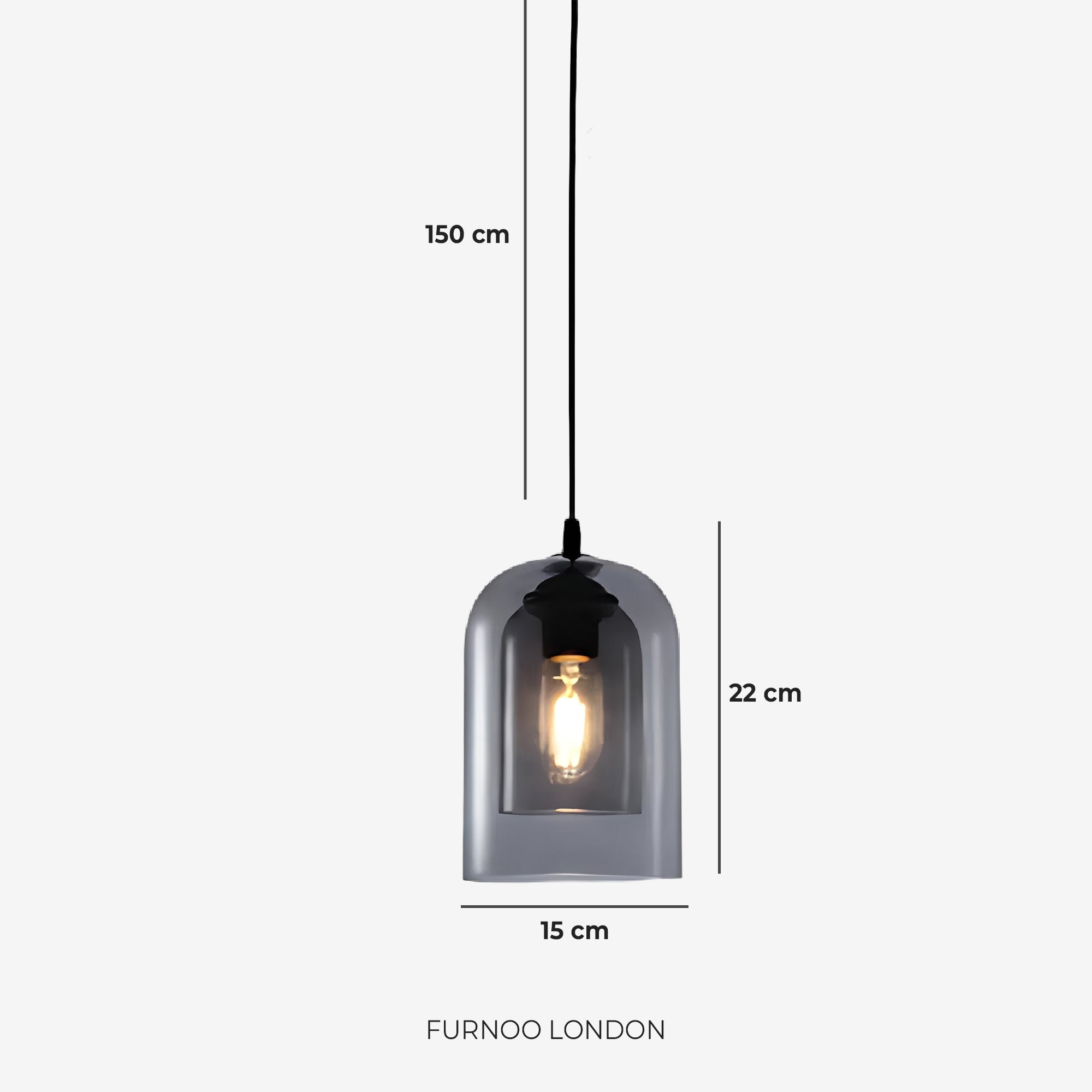Glazen Hanglamp Ginza met Gebogen Vorm en Zachte Sfeerverlichting Warm Wit – E27 Fitting Inclusief Dimbare Compatibiliteit | Sansoti