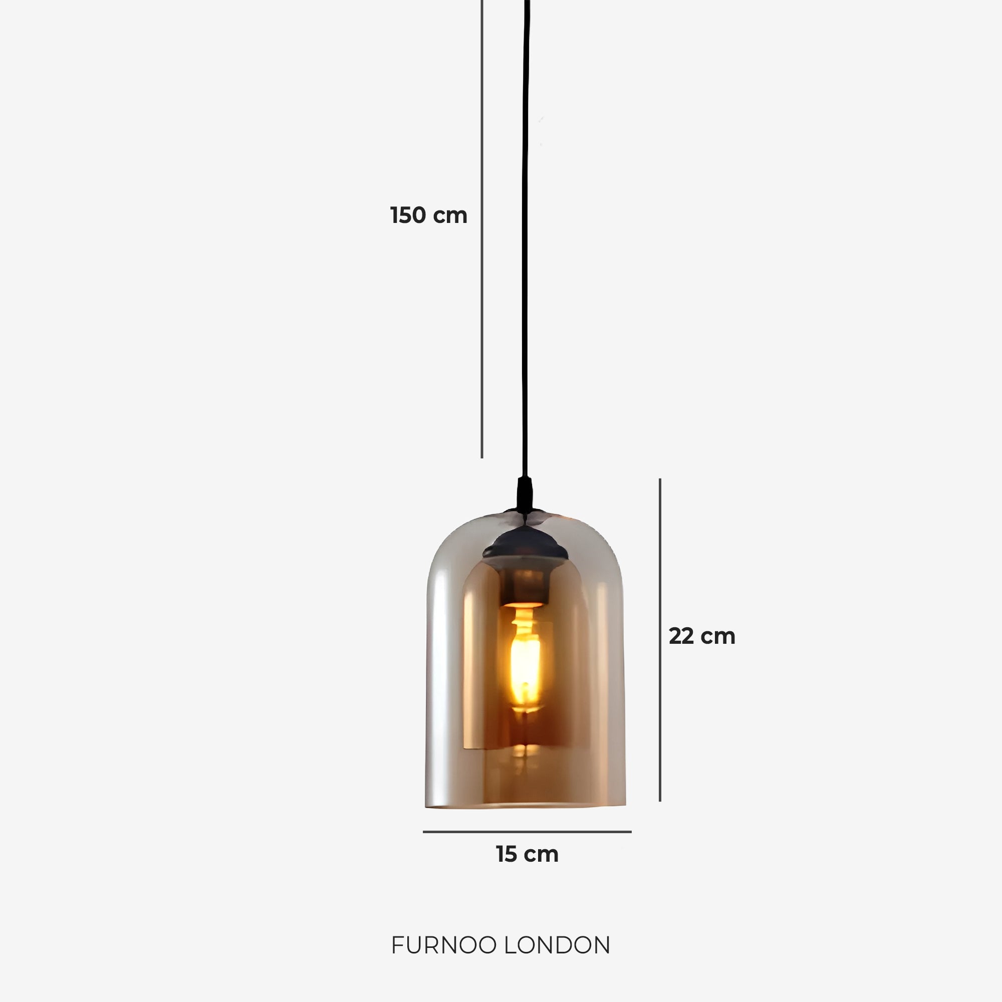 Glazen Hanglamp Ginza met Gebogen Vorm en Zachte Sfeerverlichting Warm Wit – E27 Fitting Inclusief Dimbare Compatibiliteit | Sansoti