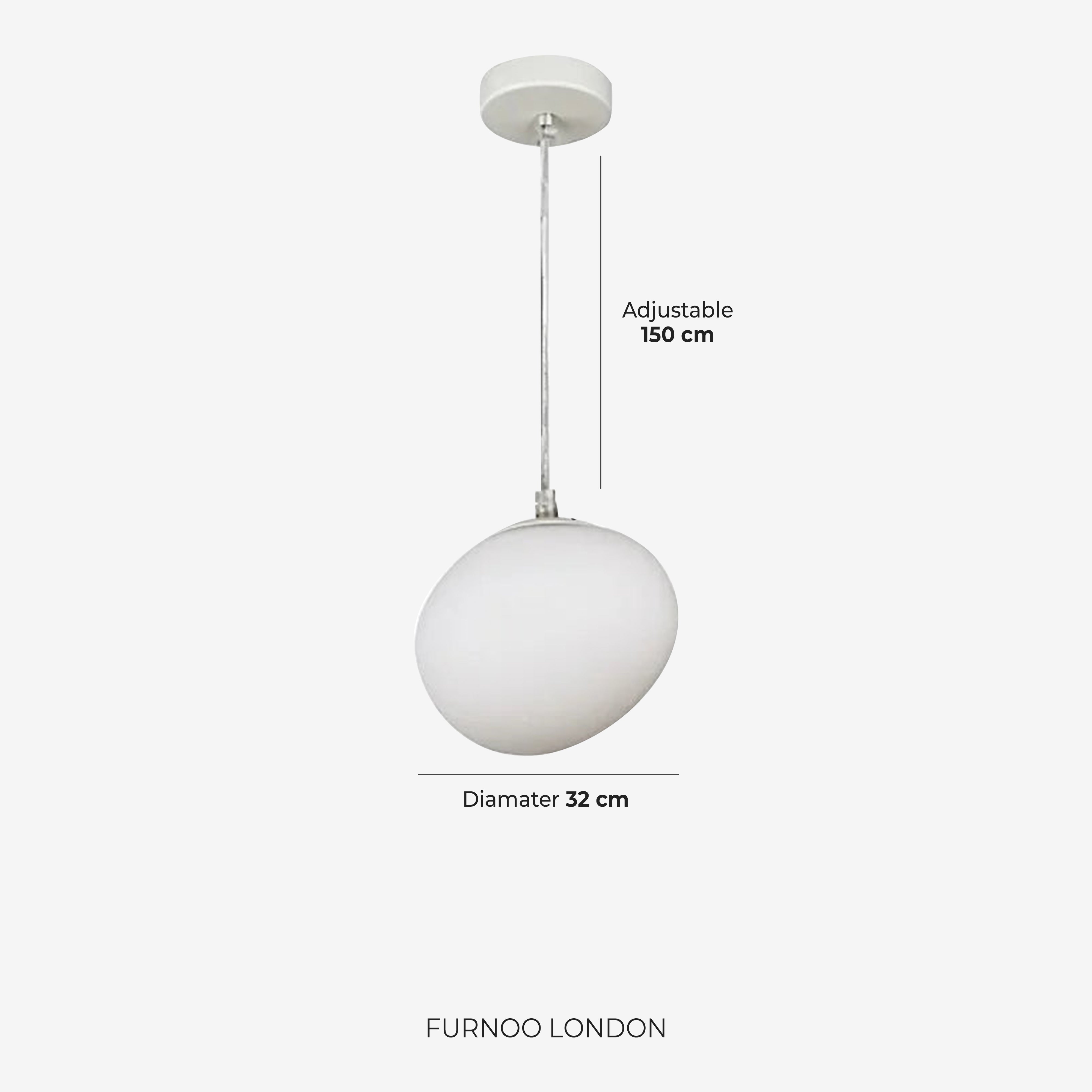 Glazen Hanglamp Melkwit Mondgeblazen – Modern Minimalistisch Design met Zacht Licht voor Eetkamer en Woonkamer – 3 Maten Beschikbaar – Warm Wit 3000K | Sansoti