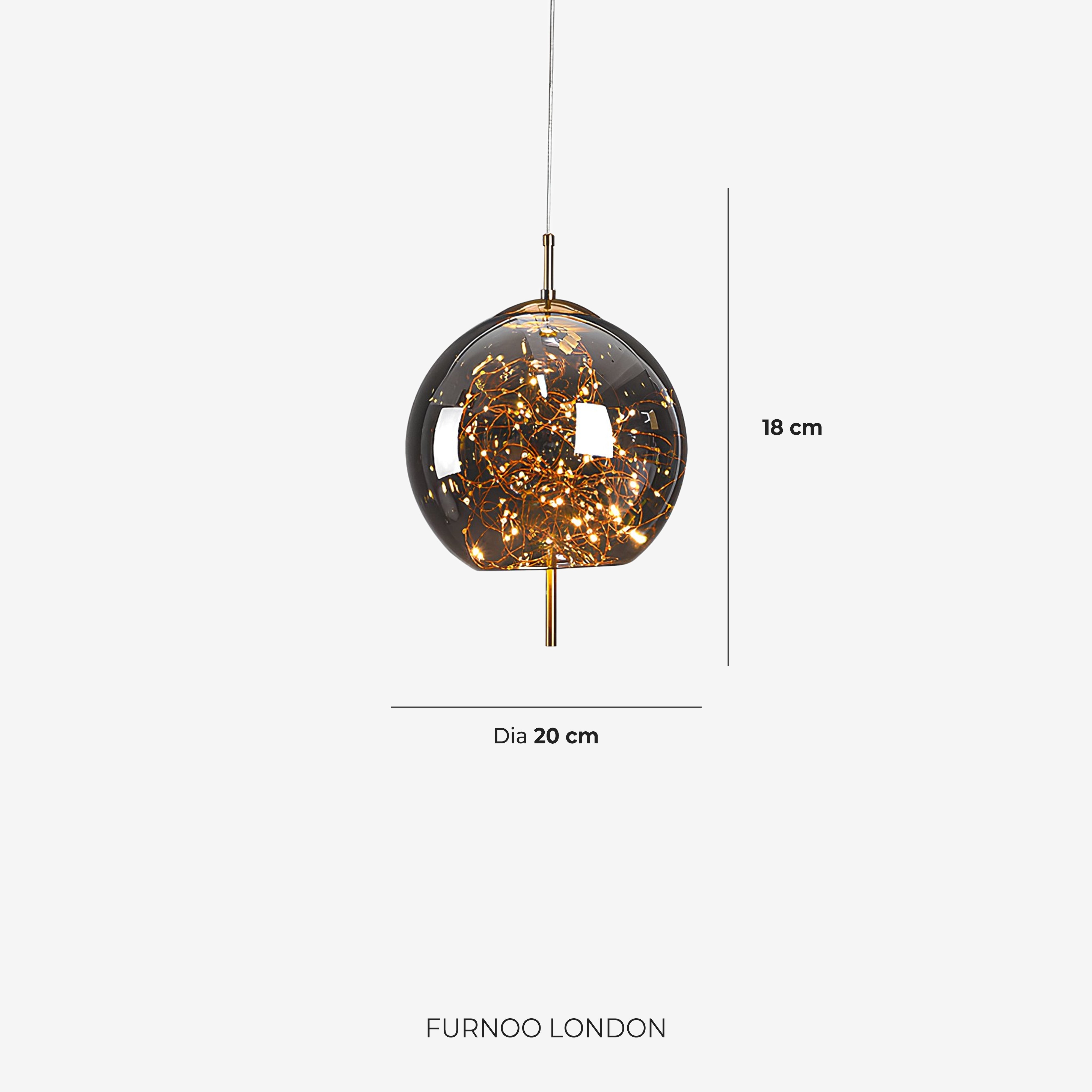 Glazen hanglamp LIV met rookachtige afwerking en warm wit licht – scandinavisch design met handafgewerkt glas – 3 maten beschikbaar | Sansoti