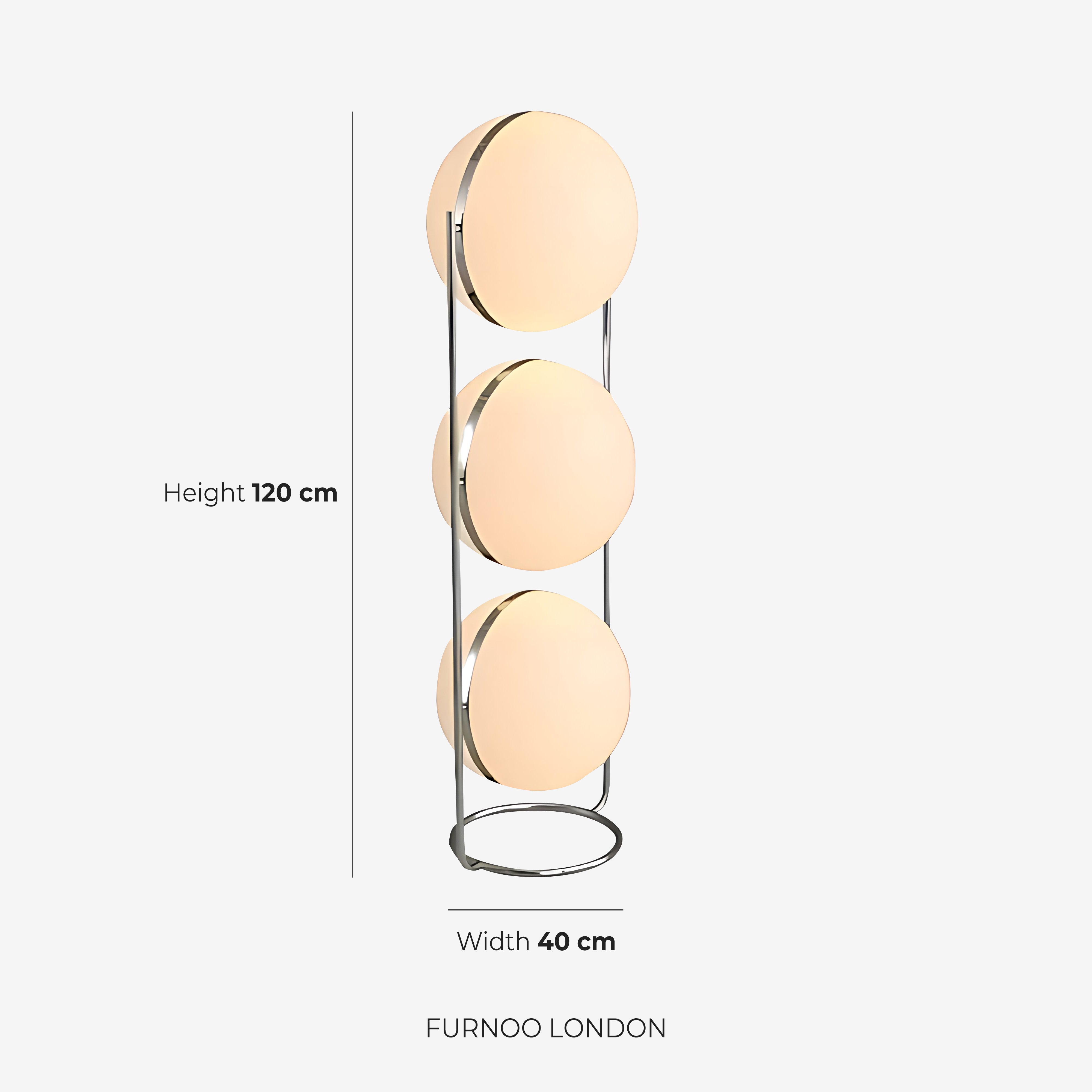 Moderne Vloerlamp met Chroomafwerking en Acrylbollen – Sfeervolle Verlichting voor Woonkamer en Slaapkamer | Sansoti