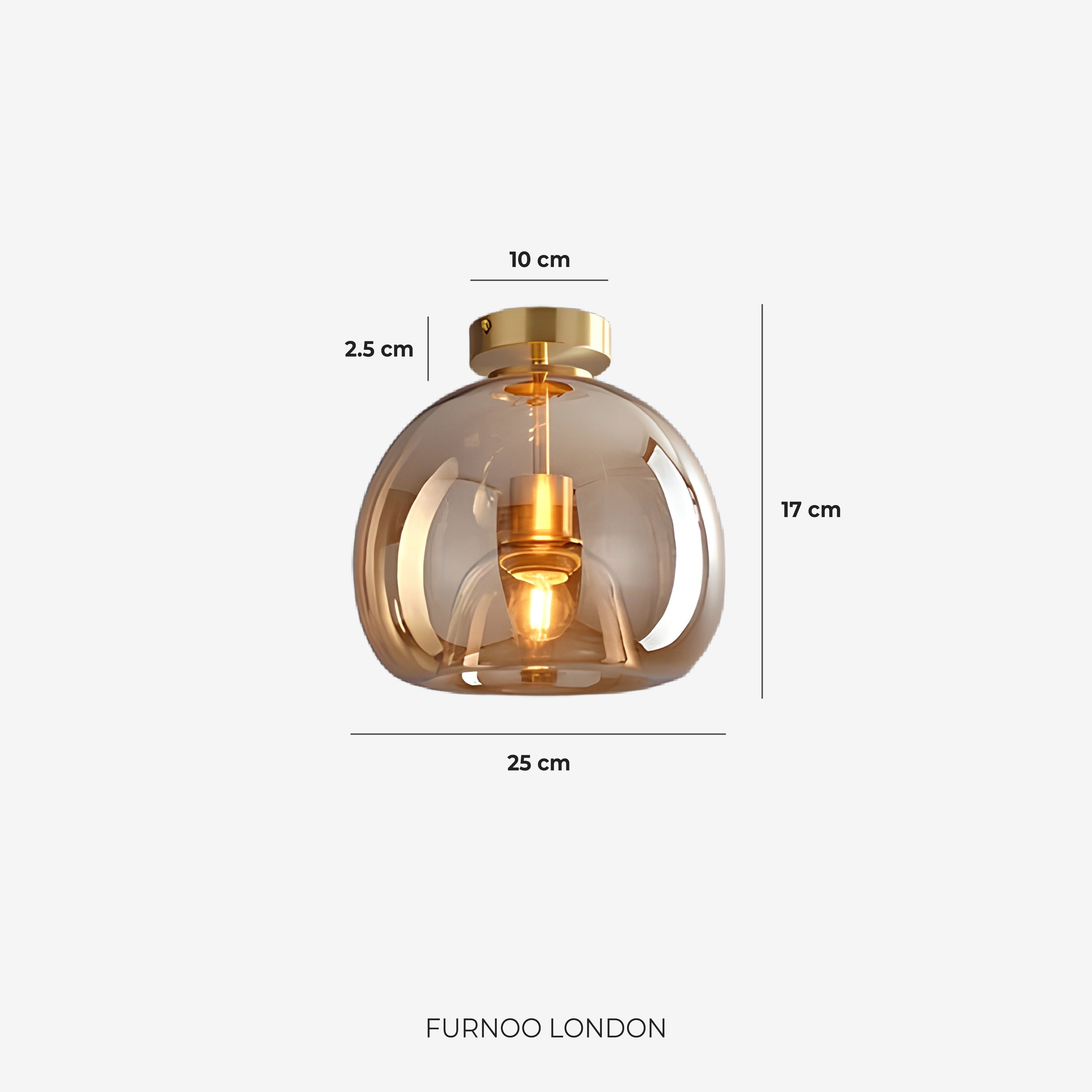 Thyra Hanglamp – Getint Glas Sculpturale Verlichting Warm Diffuus Licht Amber Rookgrijs – Type A 25cm Type B 29cm | Sansoti