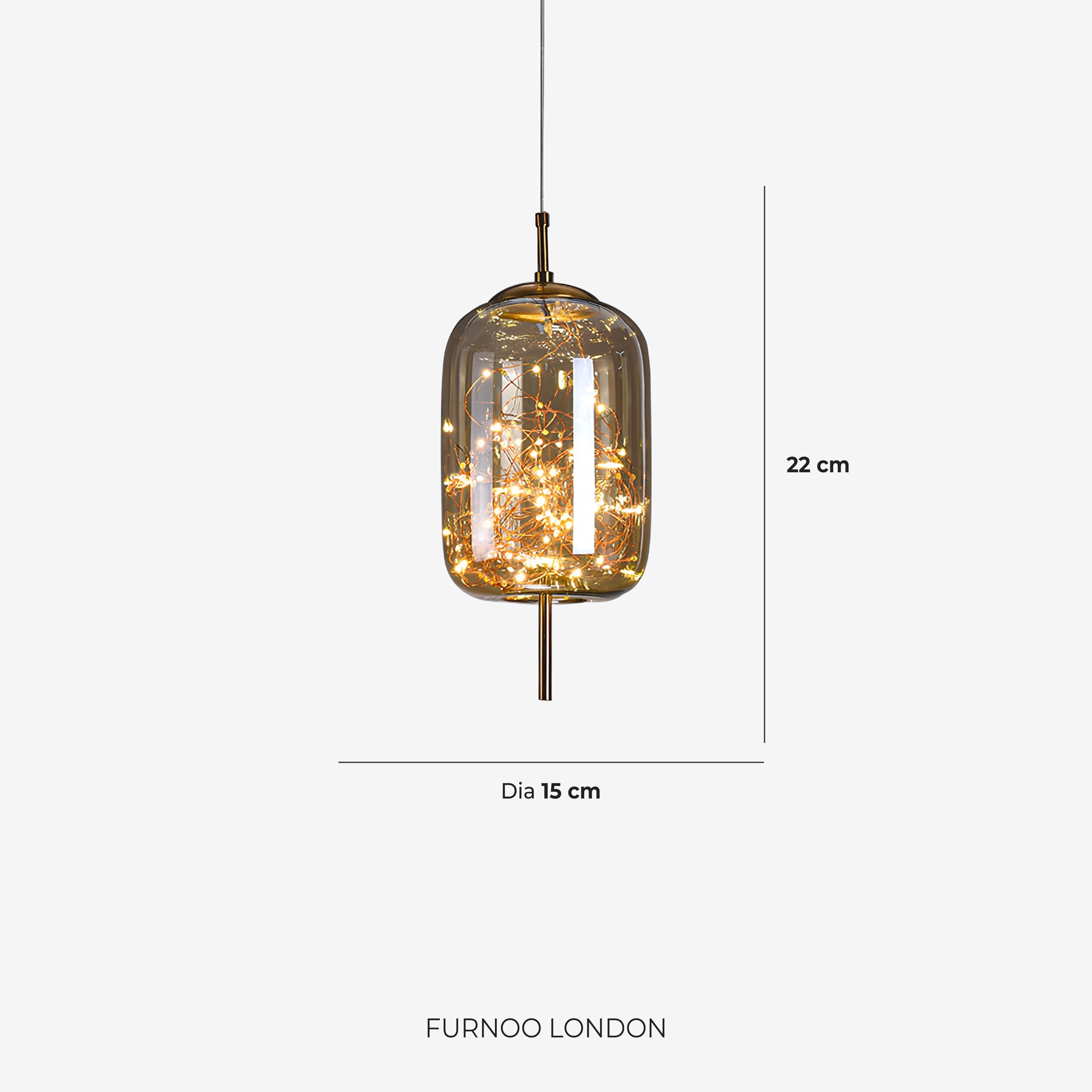 Glazen hanglamp LIV met rookachtige afwerking en warm wit licht – scandinavisch design met handafgewerkt glas – 3 maten beschikbaar | Sansoti
