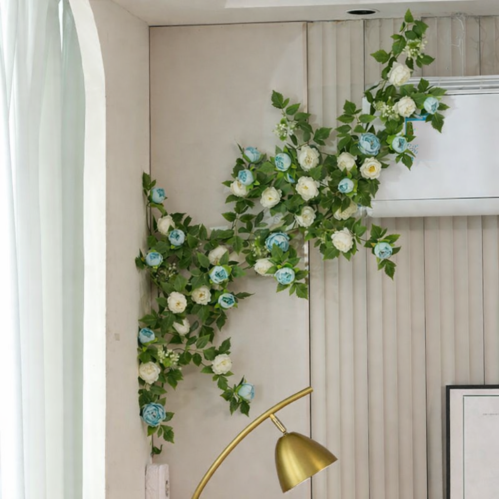 LED Light Garland with Pink Roses for Wall Decoration – 5 Meter Ambient Light | Sansoti