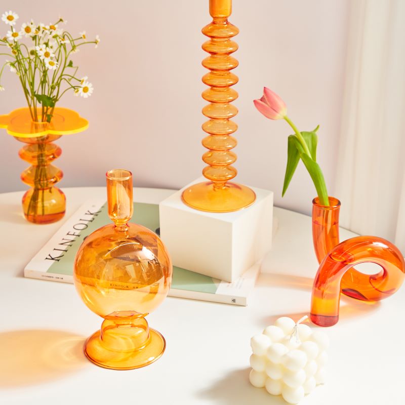 Vase Geblasenes Glas Schlaufen Design Hydroponik Borosilikat Gefärbt Dekoration Tisch | Restfield
