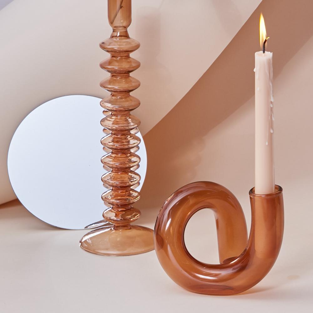 Vase Geblasenes Glas Schlaufen Design Hydroponik Borosilikat Gefärbt Dekoration Tisch | Restfield