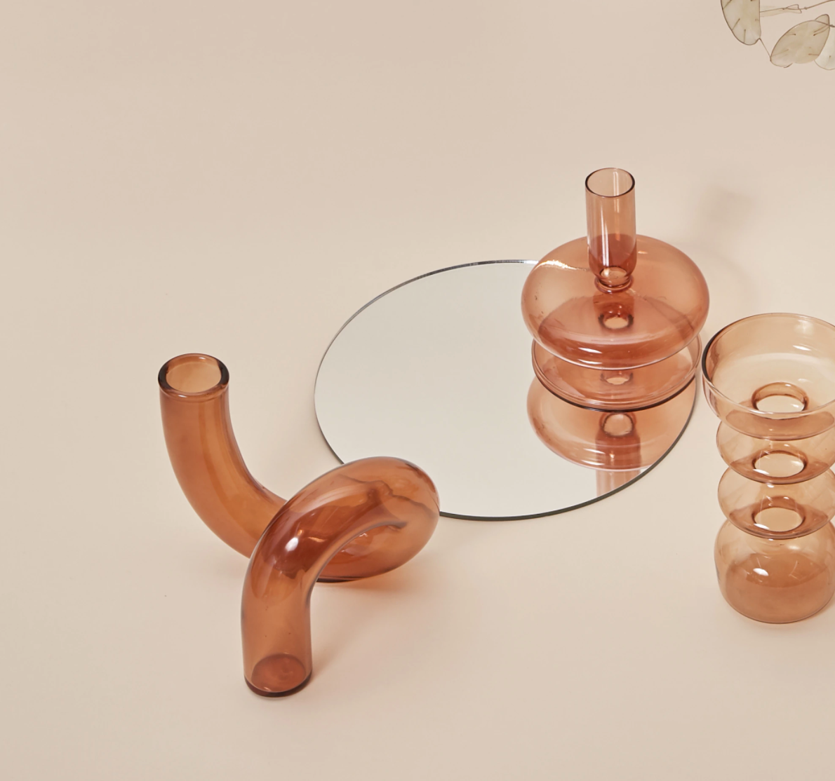 Vase Geblasenes Glas Schlaufen Design Hydroponik Borosilikat Gefärbt Dekoration Tisch | Restfield