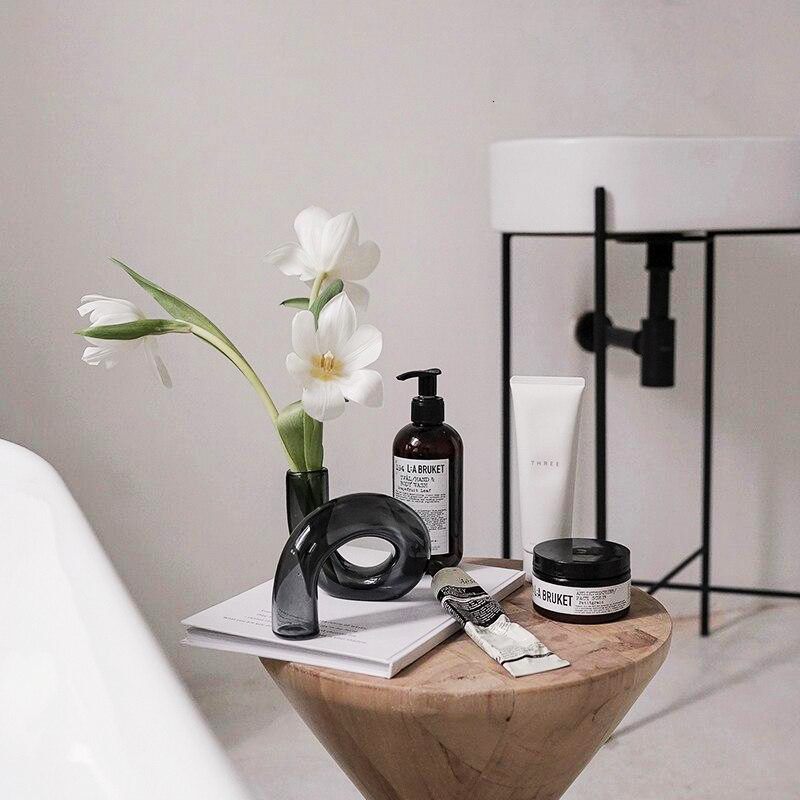 Vase Geblasenes Glas Schlaufen Design Hydroponik Borosilikat Gefärbt Dekoration Tisch | Restfield