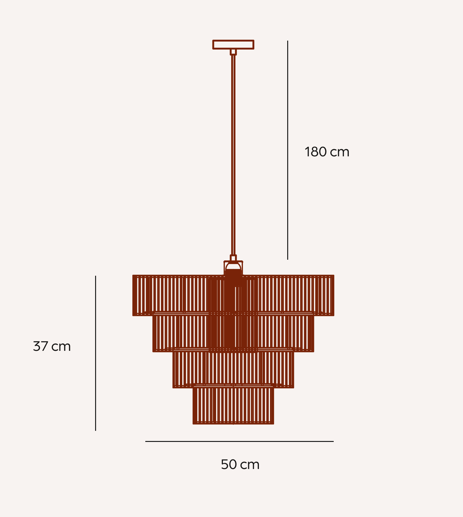 Hanglamp Gevlochten Katoen Taupe 50cm Boho Scandinavisch Verstelbaar | Sansoti