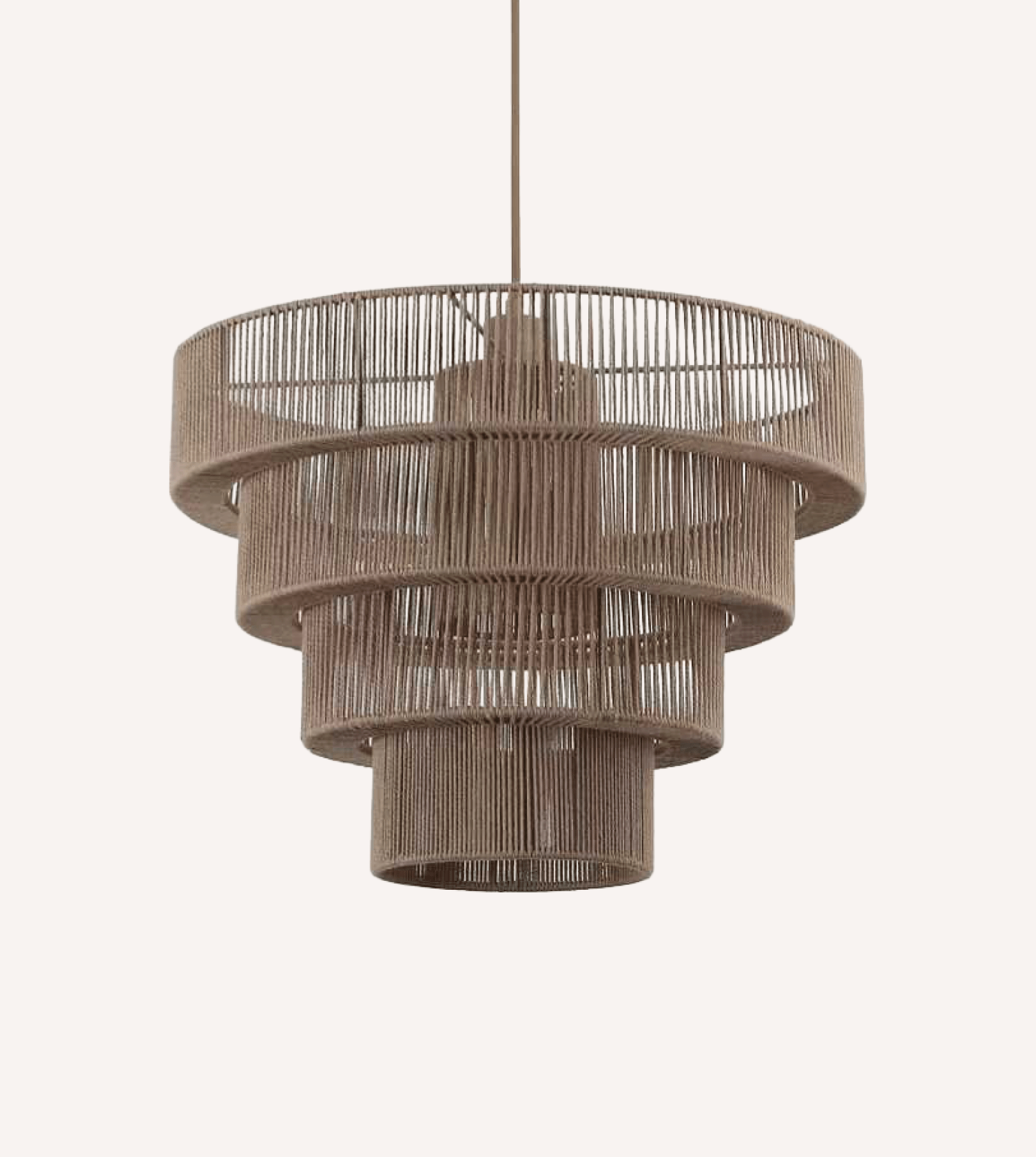 Hanglamp Gevlochten Katoen Taupe 50cm Boho Scandinavisch Verstelbaar | Sansoti