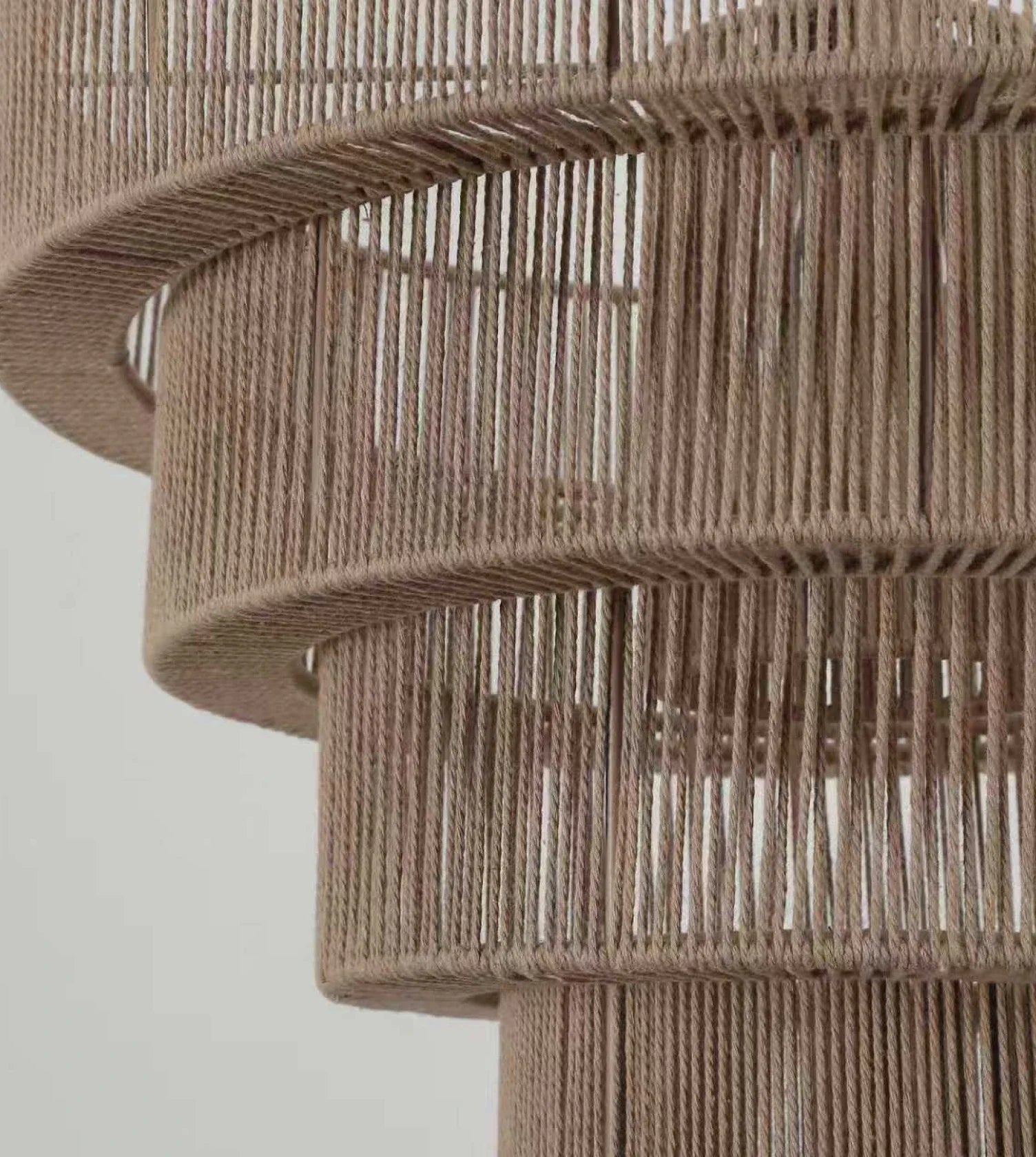 Hanglamp Gevlochten Katoen Taupe 50cm Boho Scandinavisch Verstelbaar | Sansoti