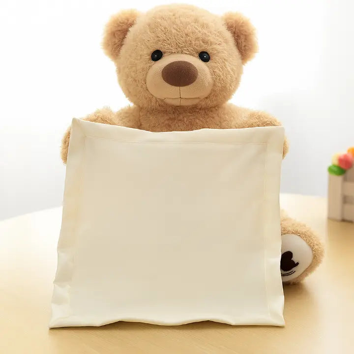 Interactieve Knuffelbeer Peek-a-boo Polyester Pluche 30cm 6 Zinnen Beweegbare Armen Baby Speelgoed Buikligtijd Kraamcadeau AAA Batterij | Sansoti