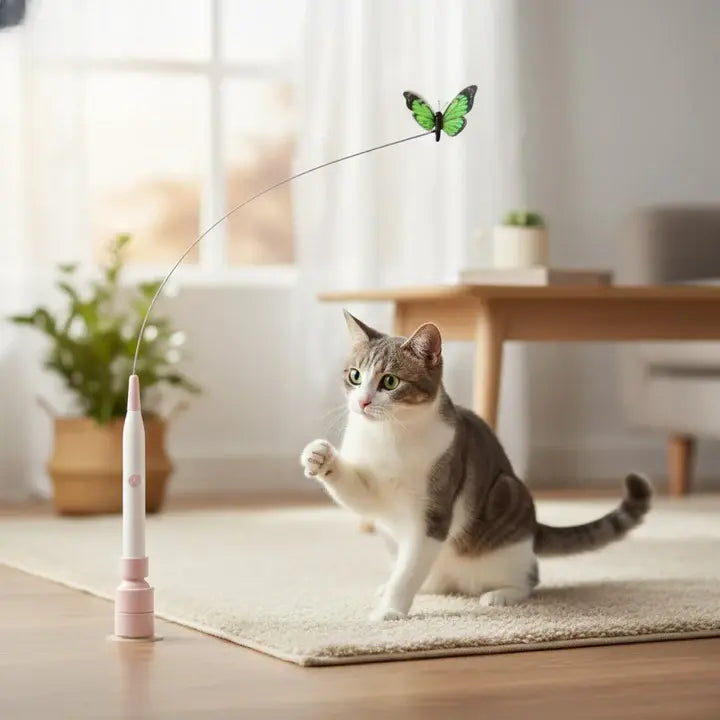Elektrisch Vlinderspeeltje voor Katten – Interactief Jachtspel met Automatische Beweging voor Actieve Binnenkatten | Sansoti