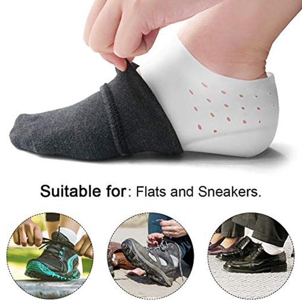 Semelles intérieures rehaussantes en silicone invisibles avec 4 niveaux de hauteur, confortables, pour chaussures, semelles ajoutant quelques centimètres, unisexes | Sansoti