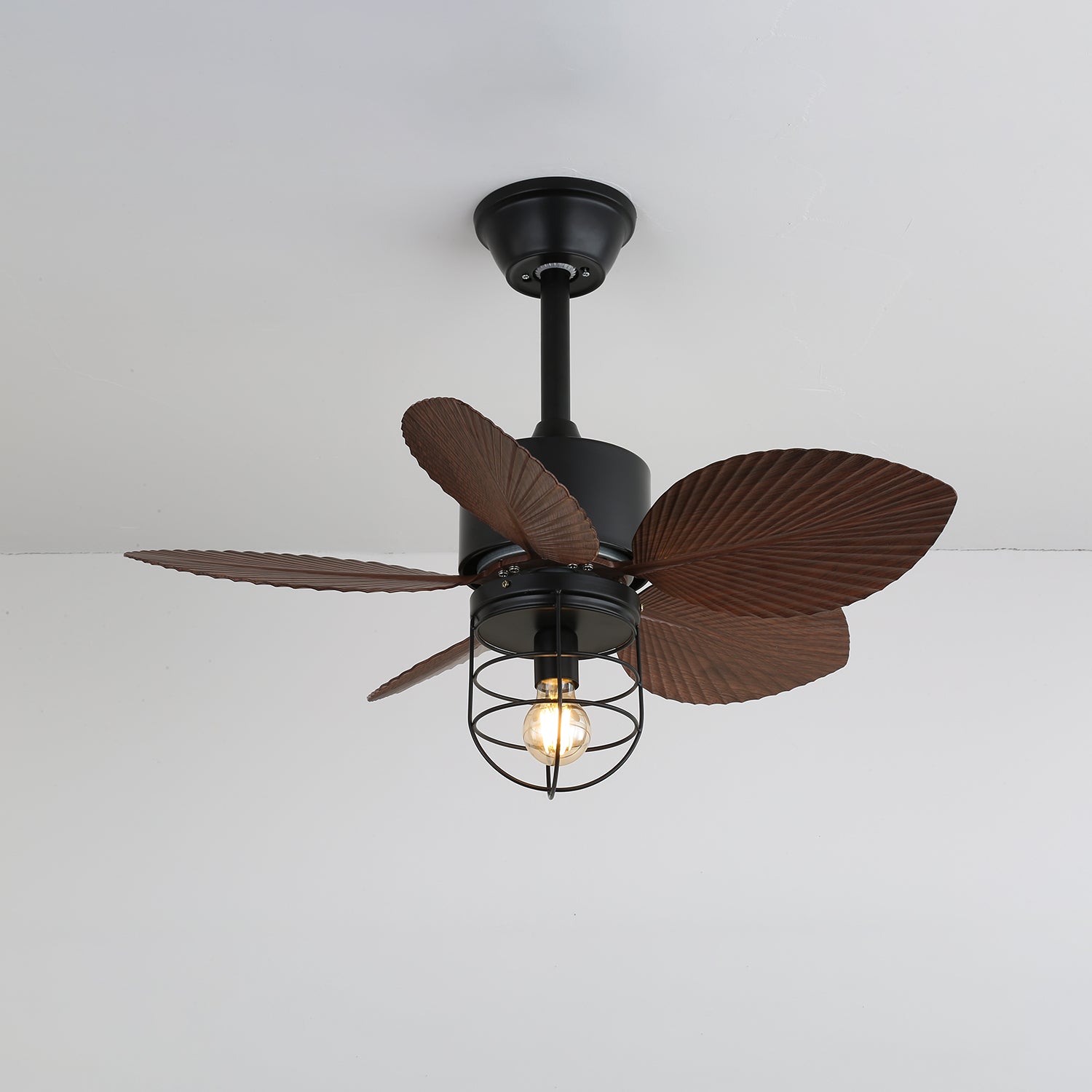 Industriële Plafondventilator met Verlichting 76cm - Kopermotor 6 Snelheden & Afstandsbediening | Sansoti