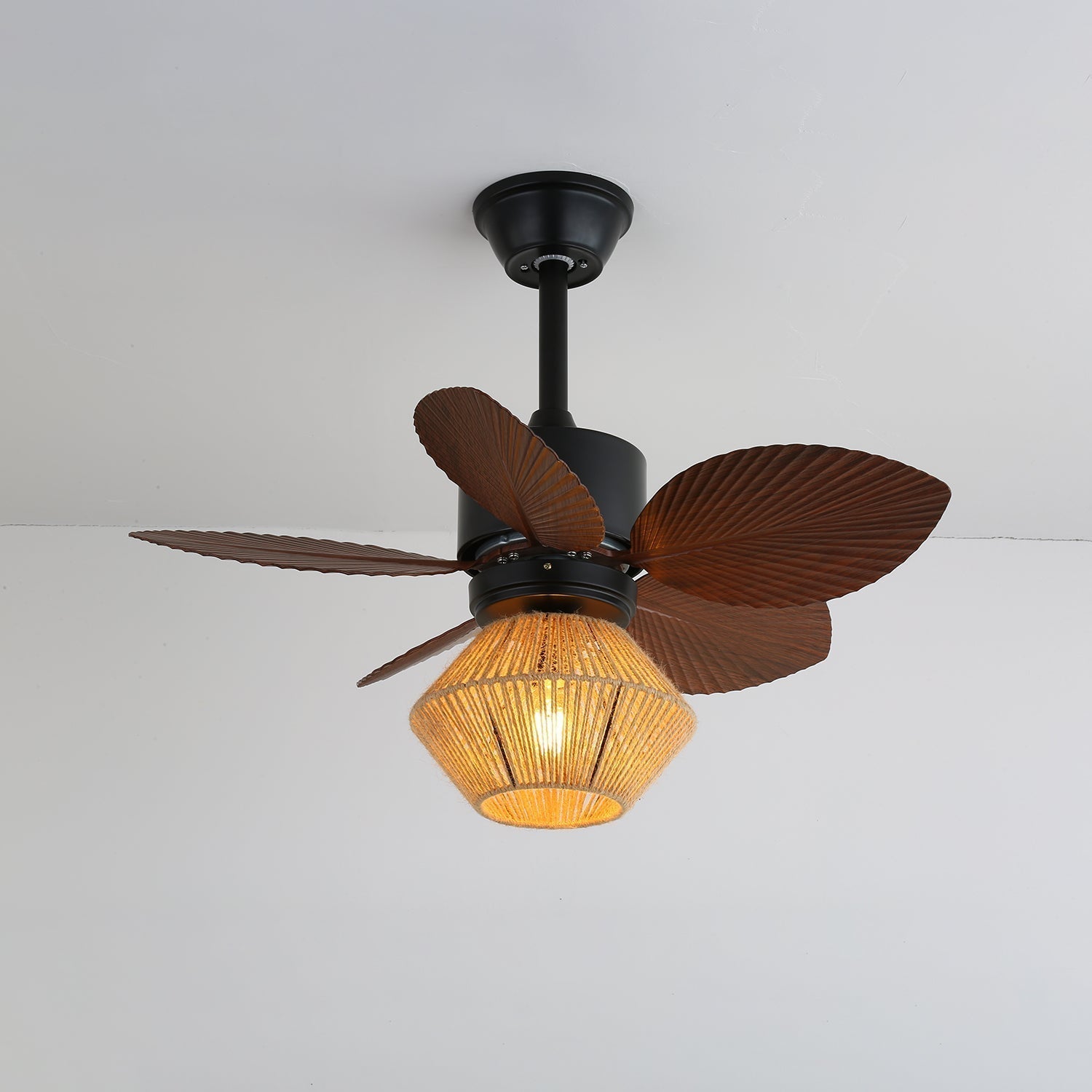 Plafondventilator met Verlichting Natuurlijk Rotan Tropisch Design Ø76cm | Sansoti