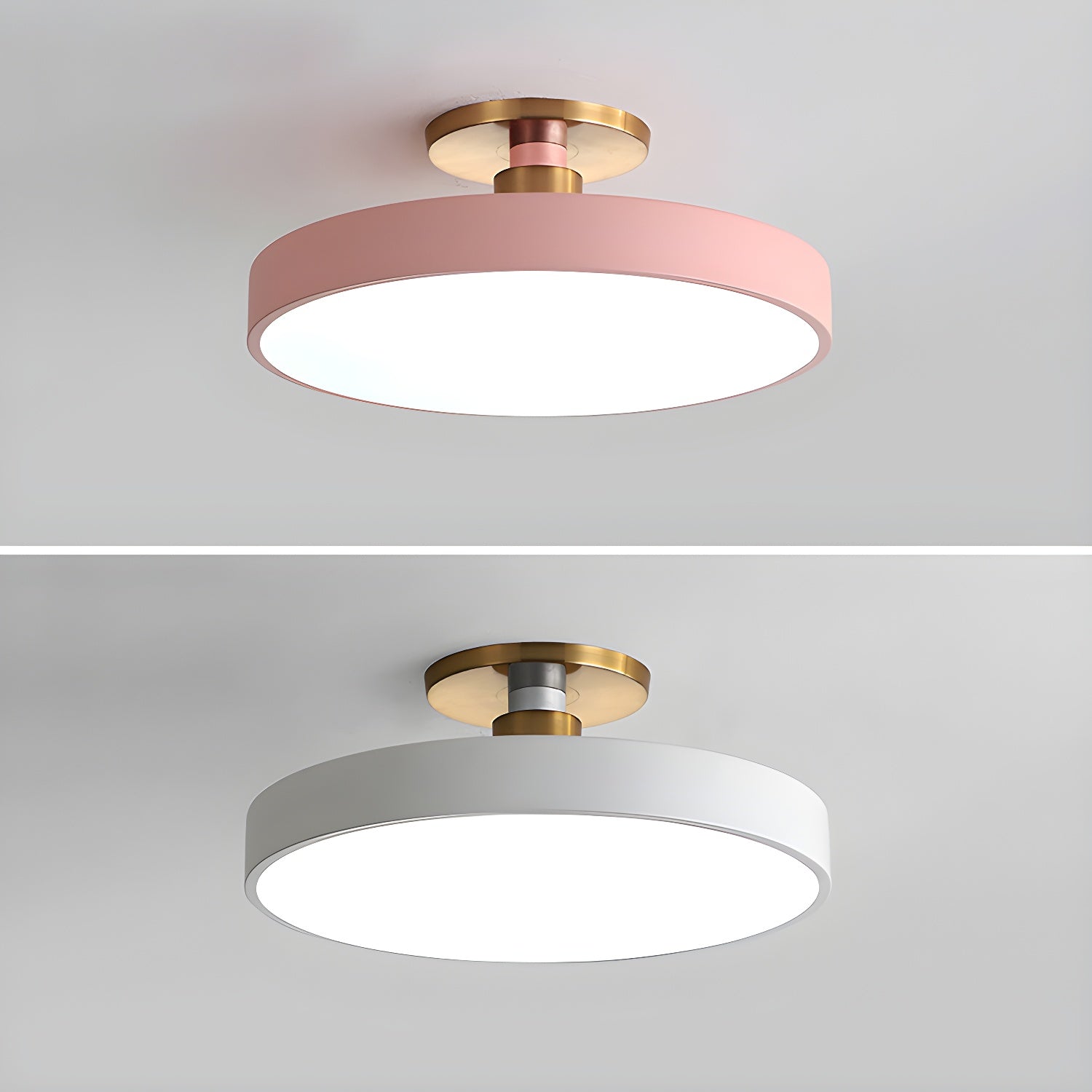 Isla Plafondlamp — Ronde Flush-Mount LED Plafonnière met Zwart Metalen Armatuur en Witte Diffuser | Ideaal voor Eetkamers, Kantoren en Moderne Interieurs | Verkrijgbaar in Zes Kleuren | Sansoti