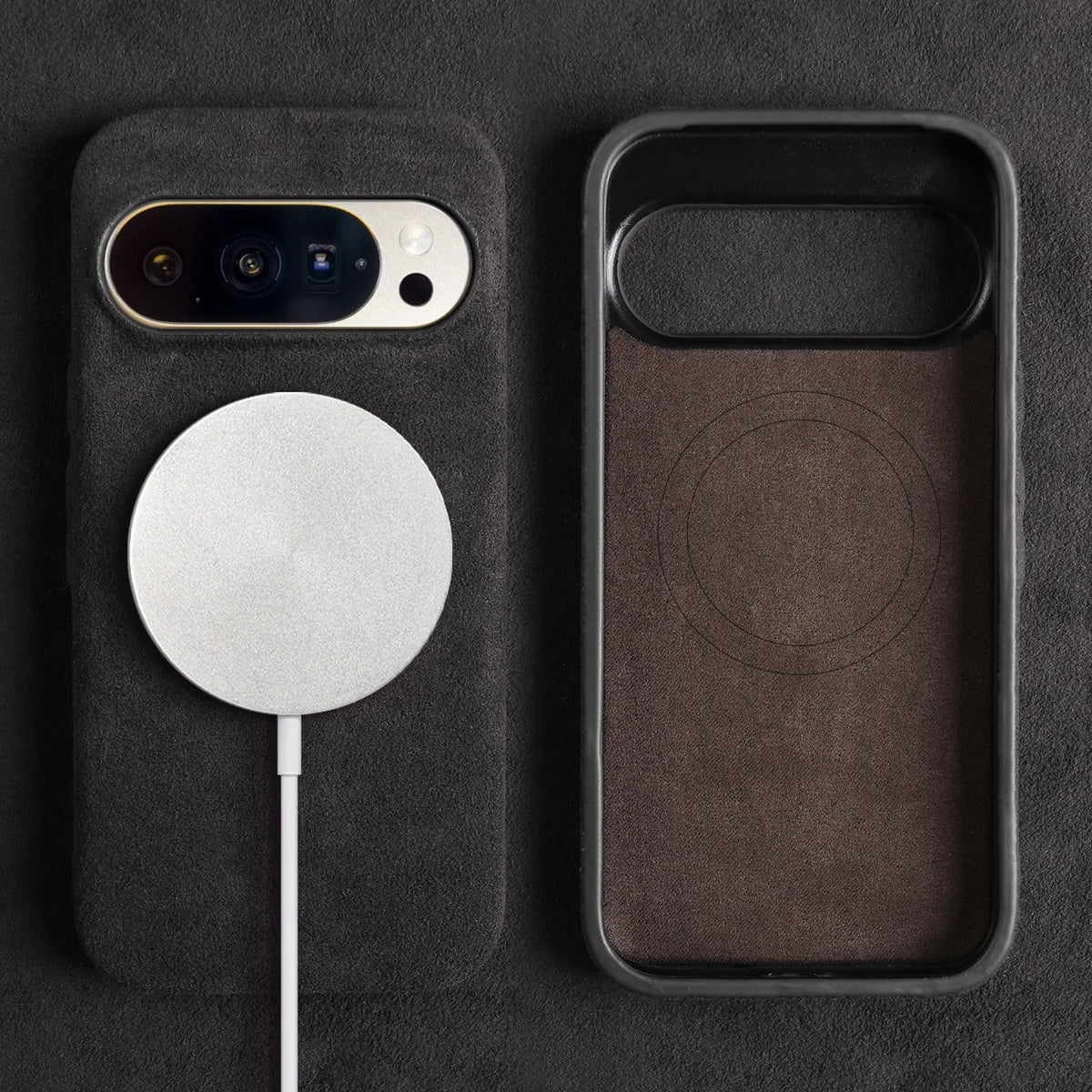 Etui na smartfon z alcantary do Google Pixel, zapewniające premium ochronę, odporne na wstrząsy, z mikrofibry, stylowy design | Sansoti