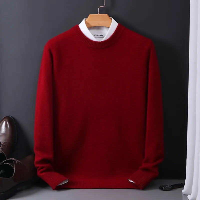 Men’s Cashmere Sweater Knitted Pullover Luxury Wool Blend Timeless Winter Clothing Soft Touch Warm Sweater | Sansoti