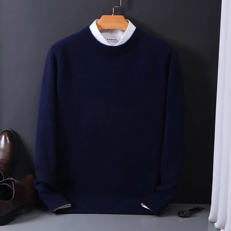 Men’s Cashmere Sweater Knitted Pullover Luxury Wool Blend Timeless Winter Clothing Soft Touch Warm Sweater | Sansoti