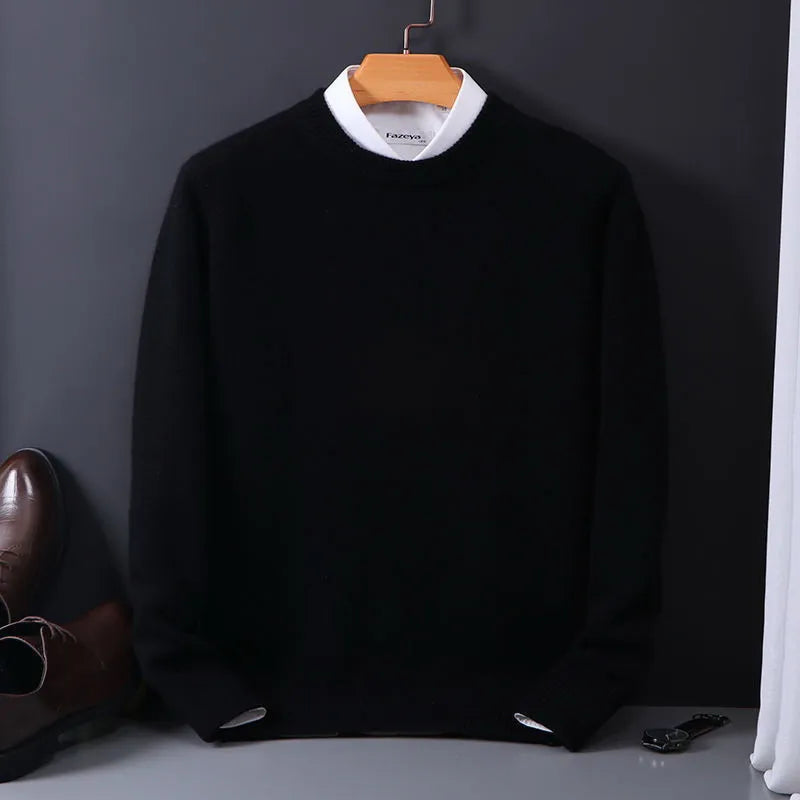 Men’s Cashmere Sweater Knitted Pullover Luxury Wool Blend Timeless Winter Clothing Soft Touch Warm Sweater | Sansoti