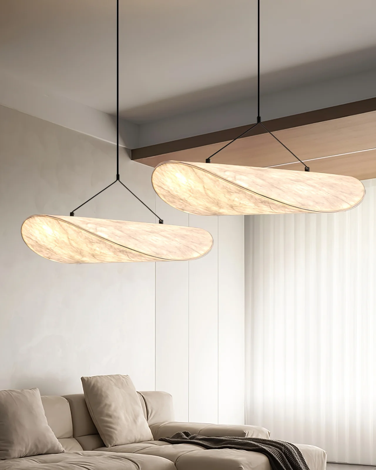 Restfield - Suspension Japandi Blanche pour Chambre et Salon – Éclairage d’Ambiance Moderne E27