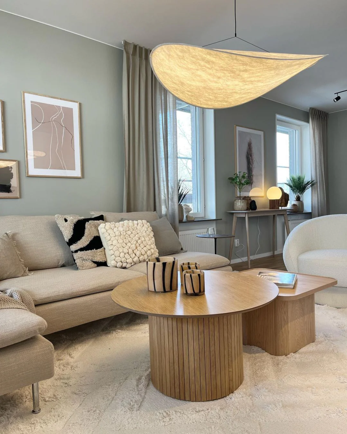 Restfield - Suspension Japandi Blanche pour Chambre et Salon – Éclairage d’Ambiance Moderne E27