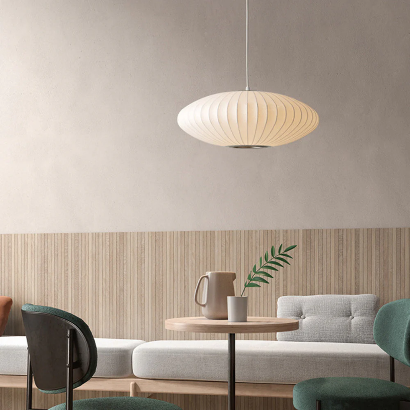 Japandi Hanglamp Zijde Wabi-Sabi Stijl – Minimalistische Kroonluchter met Natuurlijke Uitstraling 30 cm | Sansoti