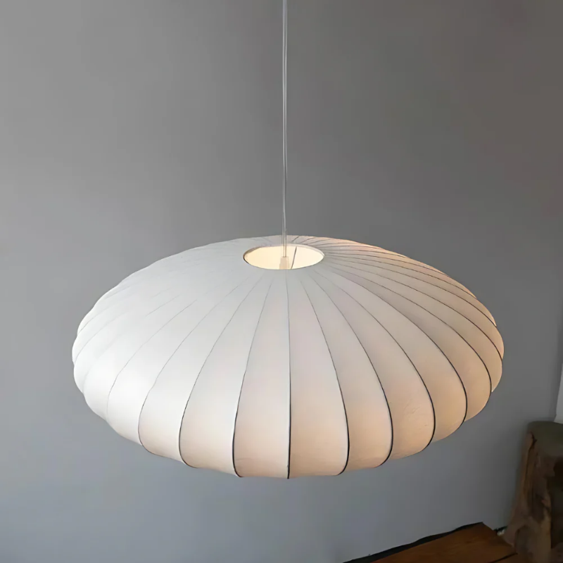 Japandi Hanglamp Zijde Wabi-Sabi Stijl – Minimalistische Kroonluchter met Natuurlijke Uitstraling 30 cm | Sansoti