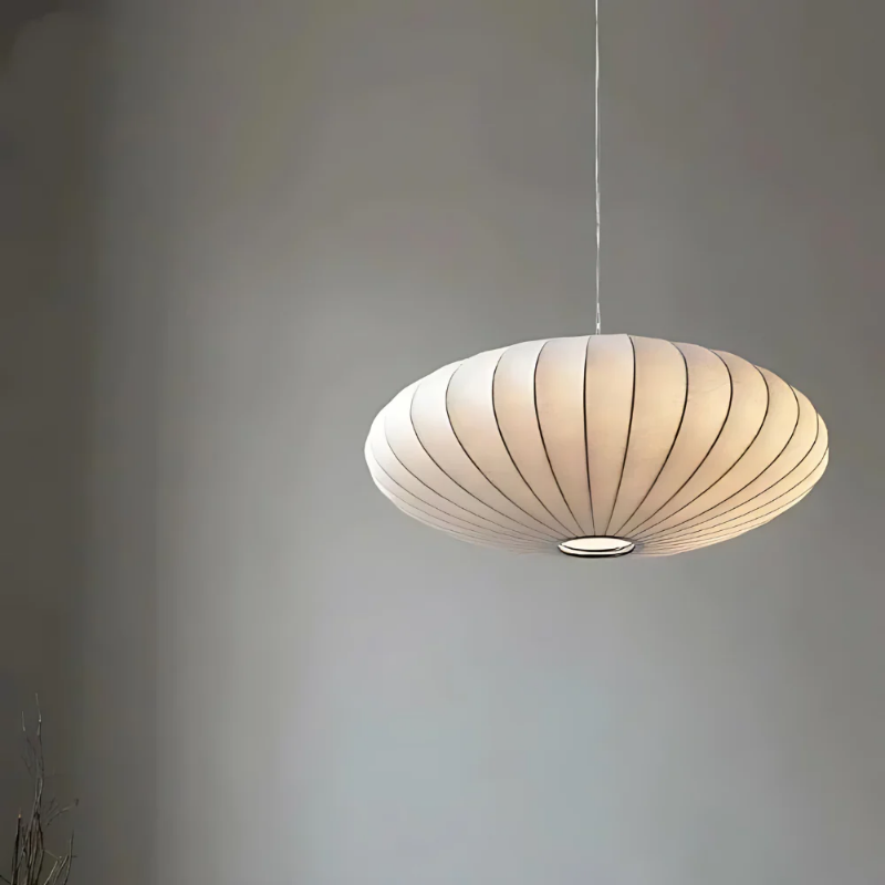 Japandi Hanglamp Zijde Wabi-Sabi Stijl – Minimalistische Kroonluchter met Natuurlijke Uitstraling 30 cm | Sansoti