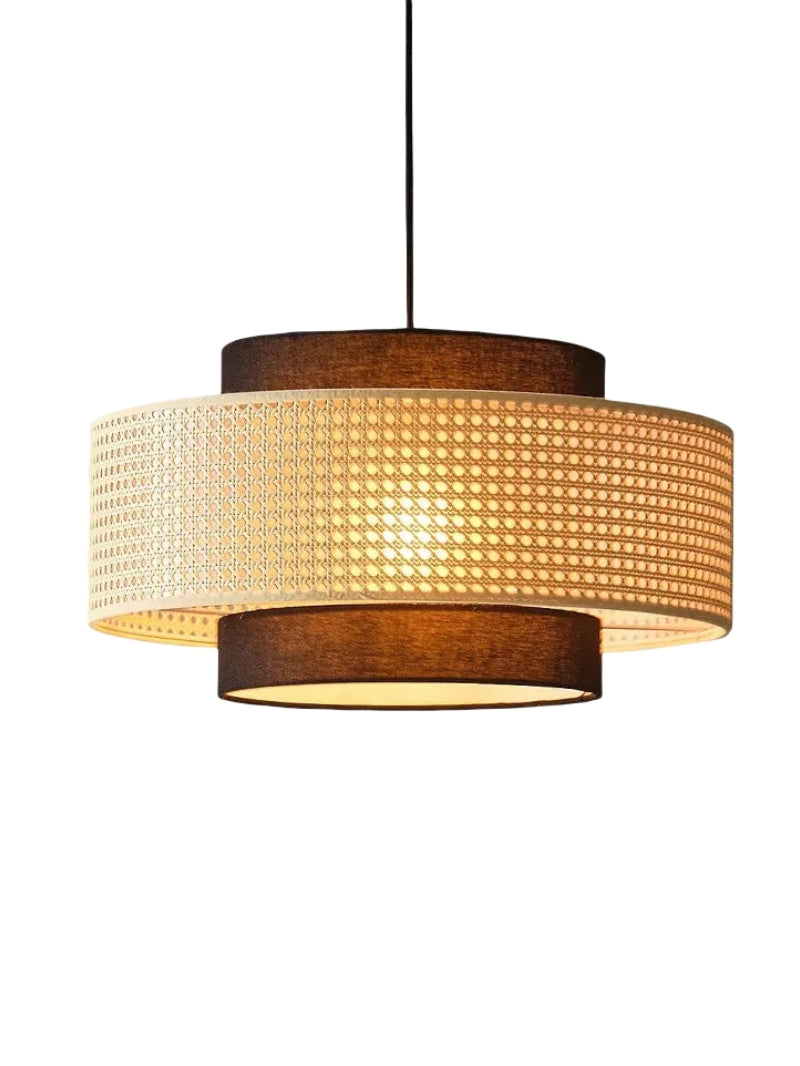 Handgeweven Hennep Hanglamp in Zen-Stijl – Natuurlijk Rotan Tromlamp voor Rustieke Sfeer | Sansoti
