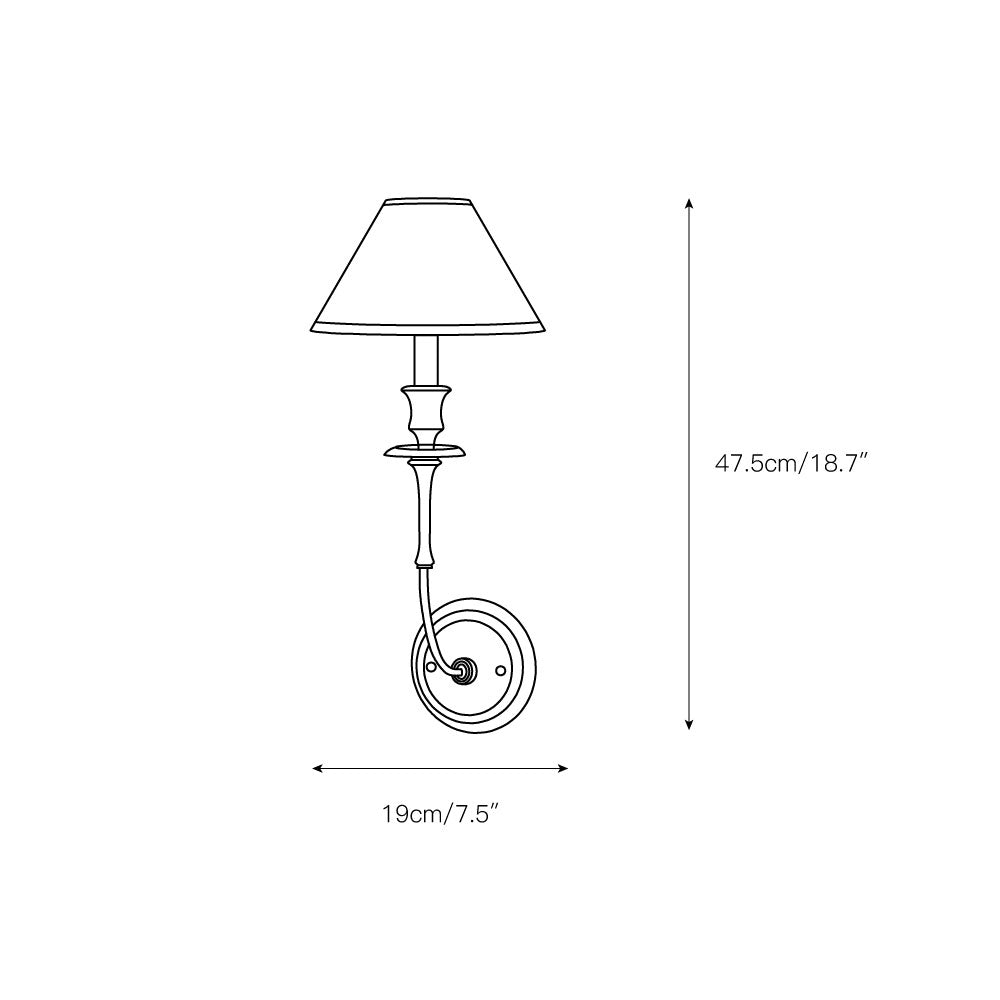 Applique Murale Moderne avec Abat-jour en Tissu Noir en Laiton, Nickel ou Noir – 1 ou 2 Points Lumineux Design | Restfield