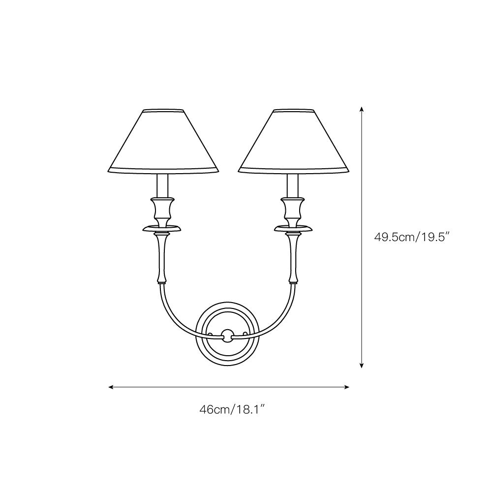 Applique Murale Moderne avec Abat-jour en Tissu Noir en Laiton, Nickel ou Noir – 1 ou 2 Points Lumineux Design | Restfield