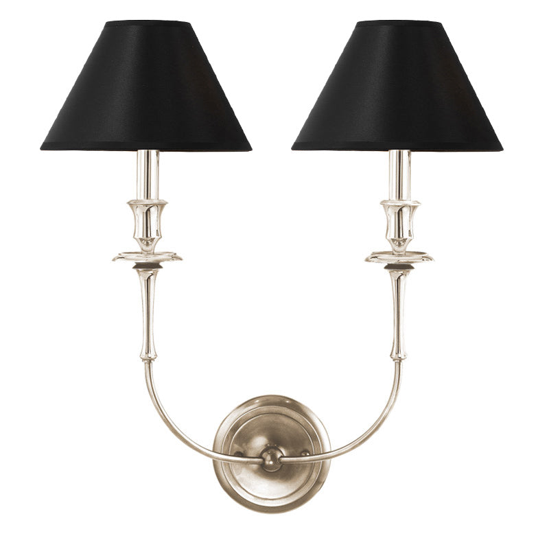 Applique Murale Moderne avec Abat-jour en Tissu Noir en Laiton, Nickel ou Noir – 1 ou 2 Points Lumineux Design | Restfield