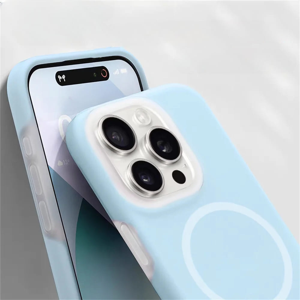 Silikonowe etui do iPhone’a z magnetycznym pierścieniem, obracane o 360°, odporne na wstrząsy, 12 kolorów, iPhone 15, 16, 17 | Sansoti