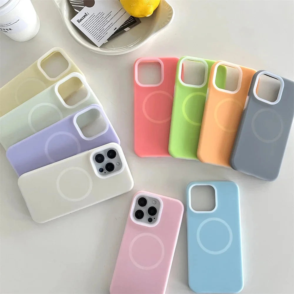 Silikonowe etui do iPhone’a z magnetycznym pierścieniem, obracane o 360°, odporne na wstrząsy, 12 kolorów, iPhone 15, 16, 17 | Sansoti