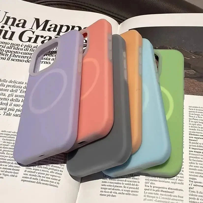 Silikonowe etui do iPhone’a z magnetycznym pierścieniem, obracane o 360°, odporne na wstrząsy, 12 kolorów, iPhone 15, 16, 17 | Sansoti