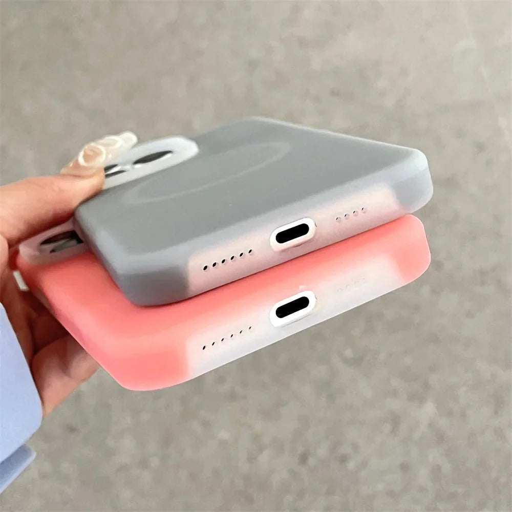Silikonowe etui do iPhone’a z magnetycznym pierścieniem, obracane o 360°, odporne na wstrząsy, 12 kolorów, iPhone 15, 16, 17 | Sansoti