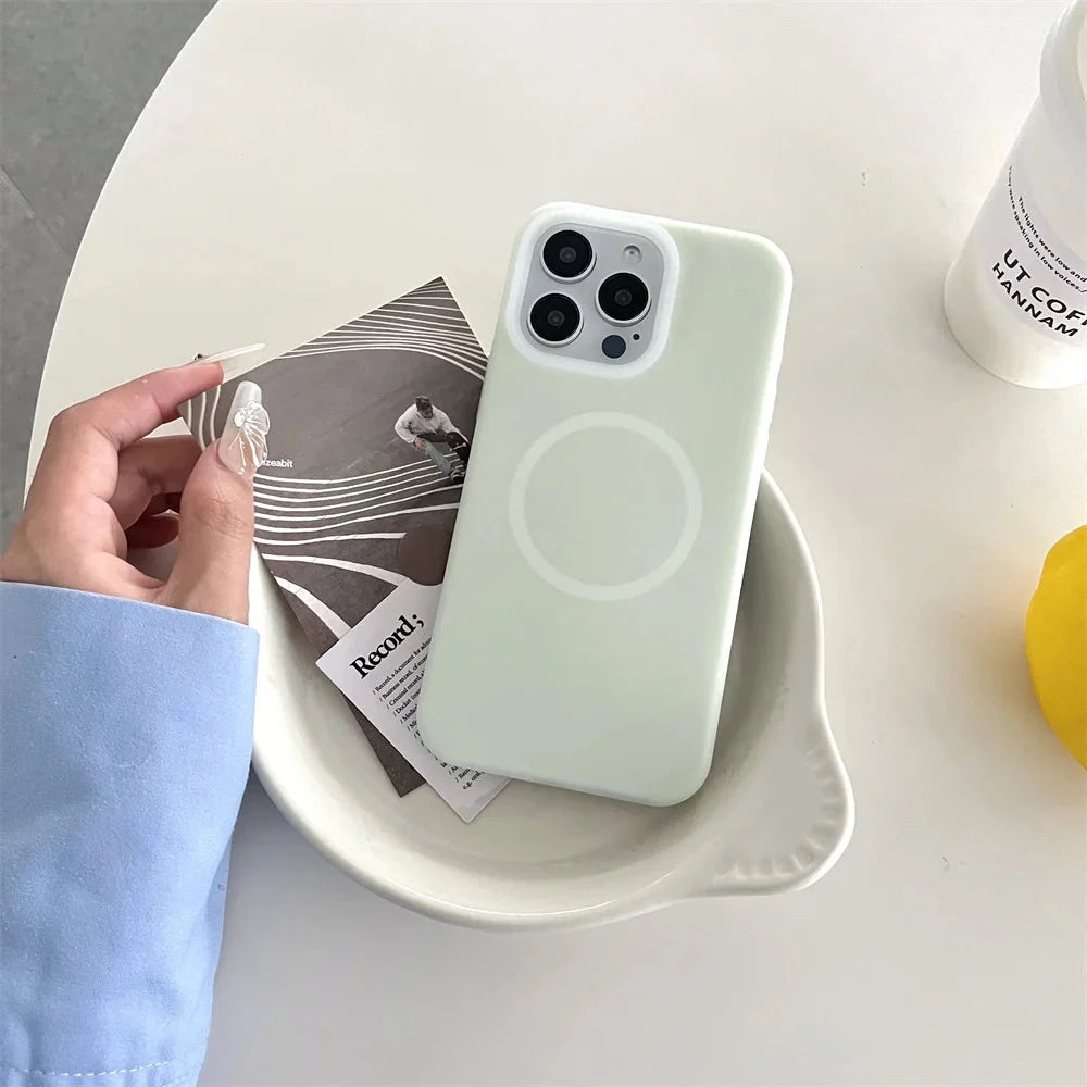 Silikonowe etui do iPhone’a z magnetycznym pierścieniem, obracane o 360°, odporne na wstrząsy, 12 kolorów, iPhone 15, 16, 17 | Sansoti