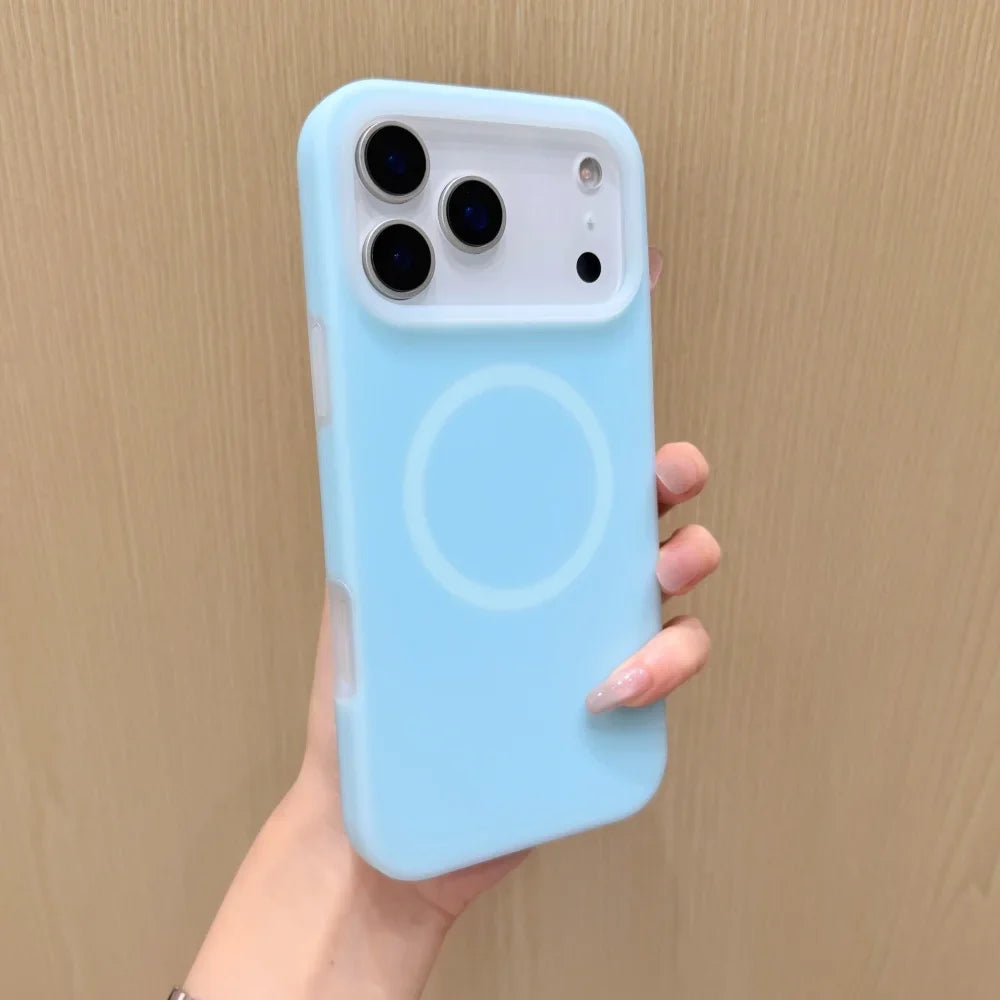 Silikonowe etui do iPhone’a z magnetycznym pierścieniem, obracane o 360°, odporne na wstrząsy, 12 kolorów, iPhone 15, 16, 17 | Sansoti