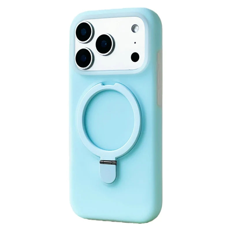 Silikonowe etui do iPhone’a z magnetycznym pierścieniem, obracane o 360°, odporne na wstrząsy, 12 kolorów, iPhone 15, 16, 17 | Sansoti