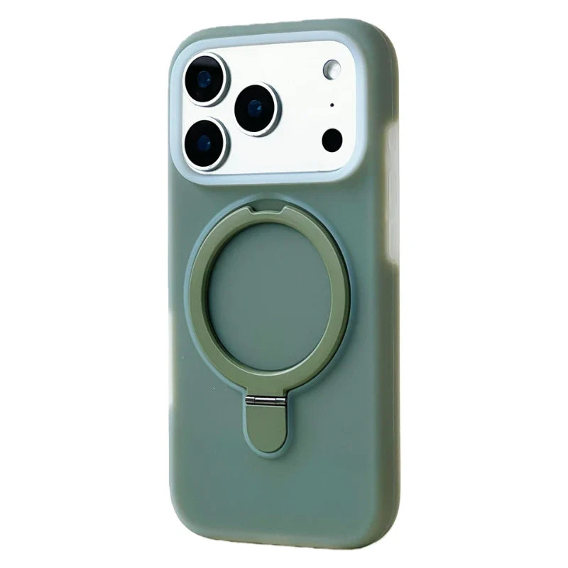 Silikonowe etui do iPhone’a z magnetycznym pierścieniem, obracane o 360°, odporne na wstrząsy, 12 kolorów, iPhone 15, 16, 17 | Sansoti