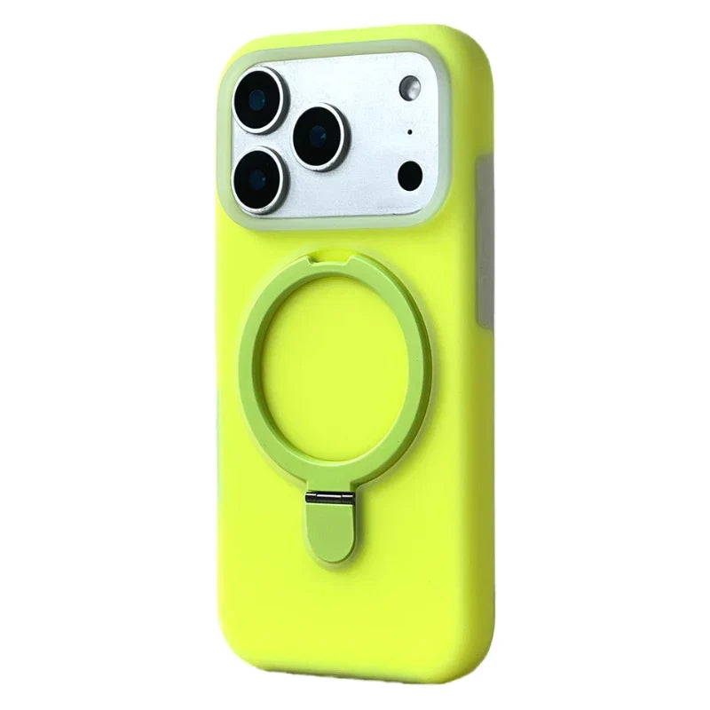 Silikonowe etui do iPhone’a z magnetycznym pierścieniem, obracane o 360°, odporne na wstrząsy, 12 kolorów, iPhone 15, 16, 17 | Sansoti