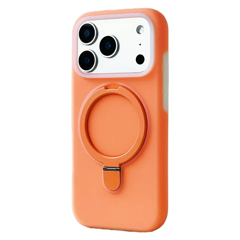 Silikonowe etui do iPhone’a z magnetycznym pierścieniem, obracane o 360°, odporne na wstrząsy, 12 kolorów, iPhone 15, 16, 17 | Sansoti